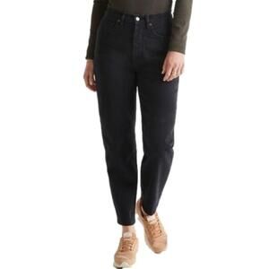 🚓 NWT Du/er Midweight Performance Denim High Rise Taper 90s Jean Black 25W 31L